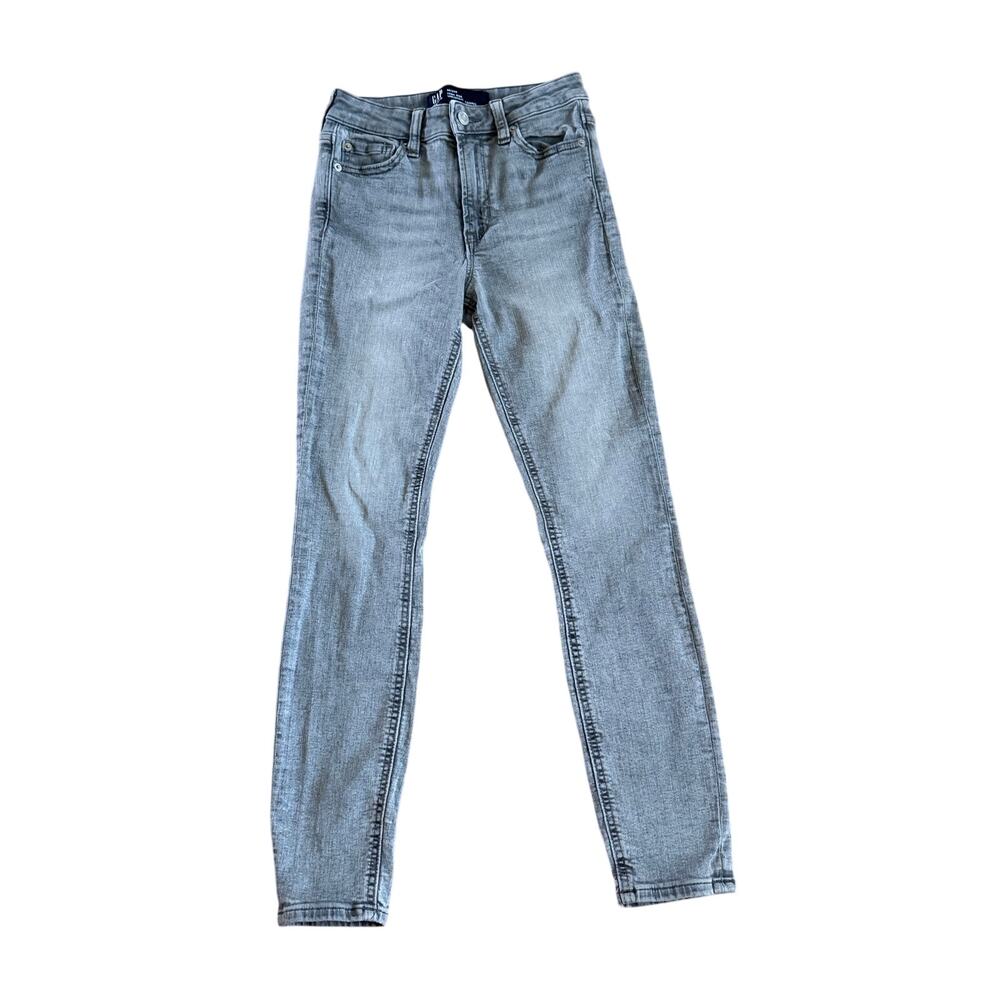 GAP Denim 00 24R High Rise Universal Legging Jeggings Light Gray Wash Stretch